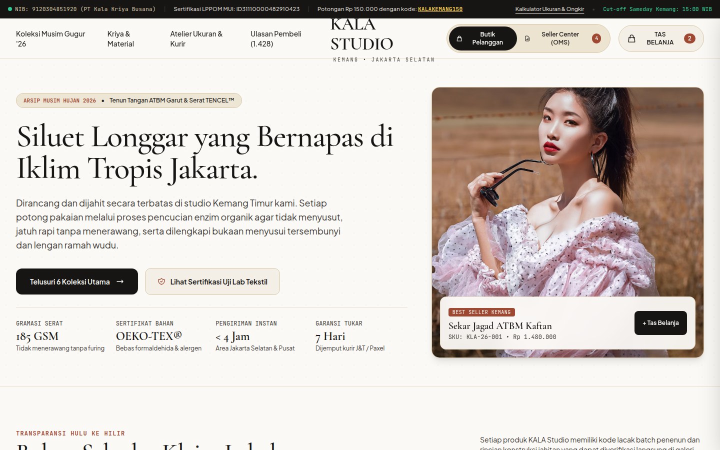 KALA Studio: Katalog & keranjang belanja