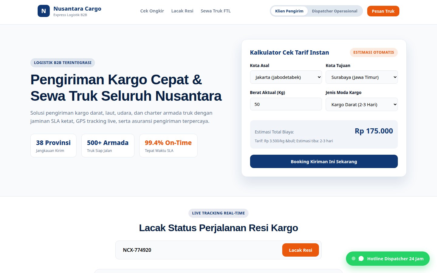 Nusantara Cargo Express: Armada & lacak kiriman
