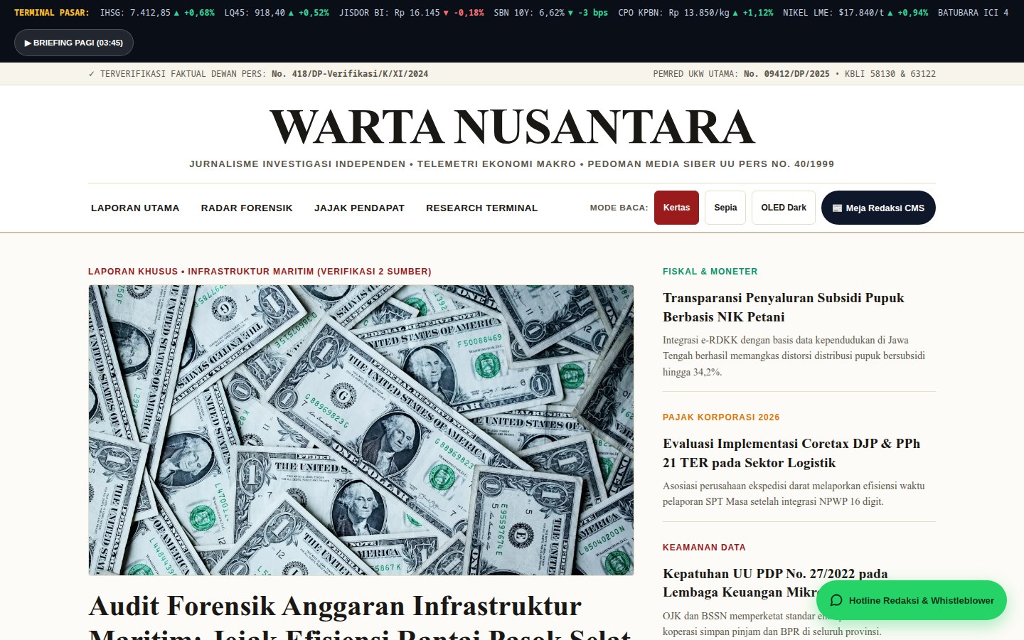 Warta Nusantara: Portal berita & riset