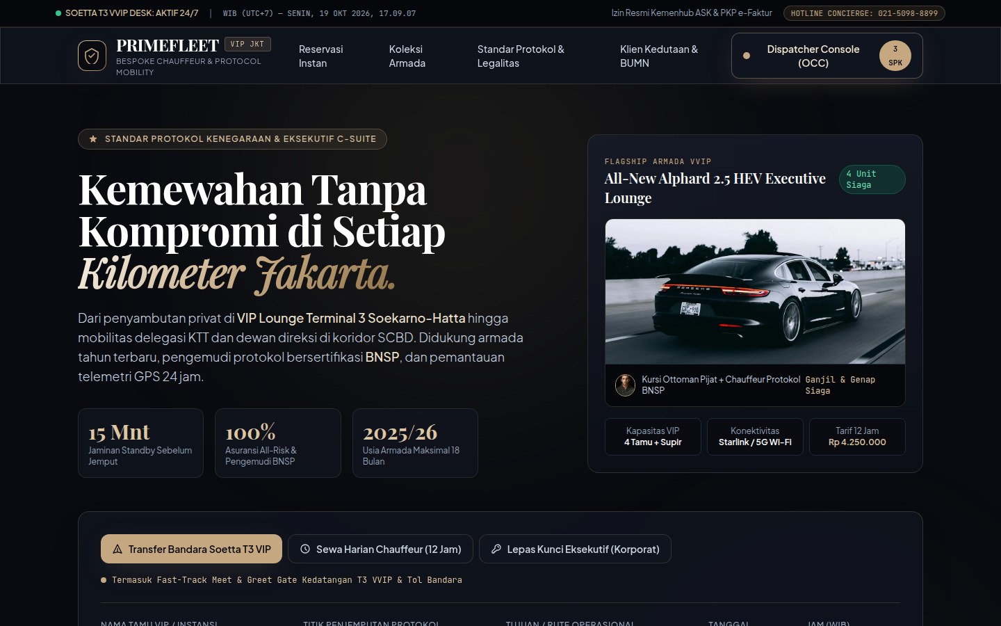 PrimeFleet VIP Jakarta: Sewa mobil dengan sopir